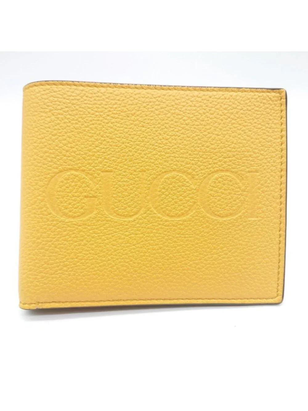 Gucci Folding Wallet Embossed Logo Yellow - Picture 2 of 15